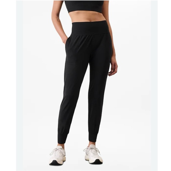 Athleta Salutation Jogger Womens XL High Rise Black Yoga Pants With Pockets Gym - Picture 1 of 10